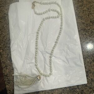 Elegant Pearl Tassel Necklace